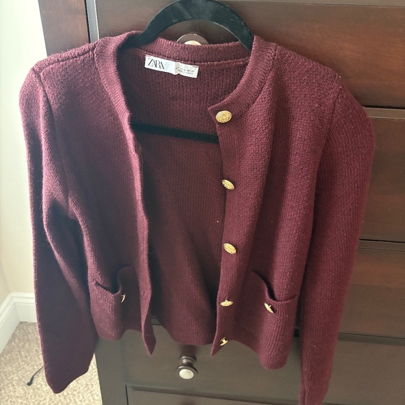 Size Small Zara Burgundy Cardigan - Picture 1 of 3